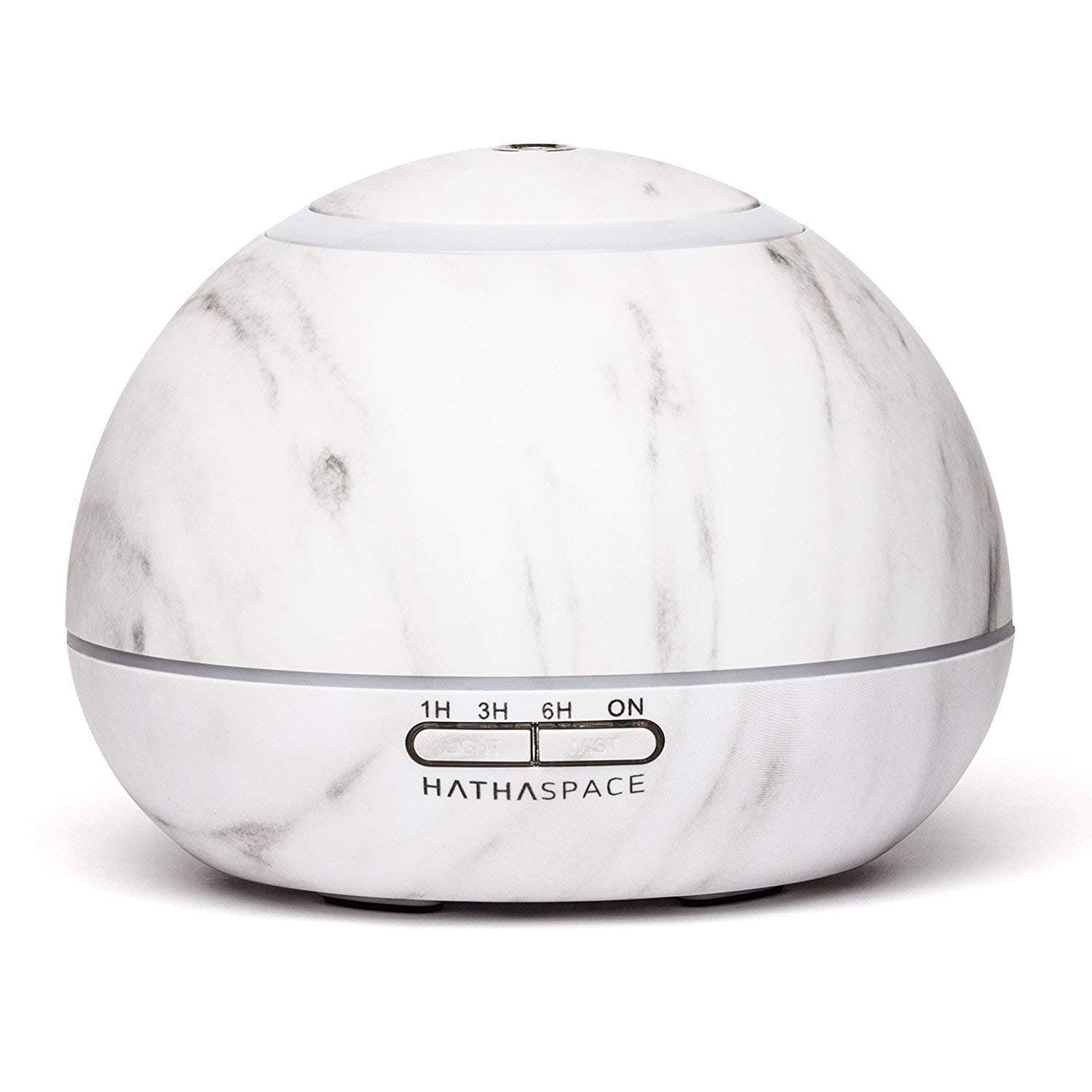 Hathaspace Marble Essential Oil Aroma Diffuser, 350ml Aromatherapy Fragrance Diffuser & Ultrasonic Cool Mist Room Humidifier, 18 Hour Capacity, BPA-Free, 7-Color Optional Ambient Light (White)