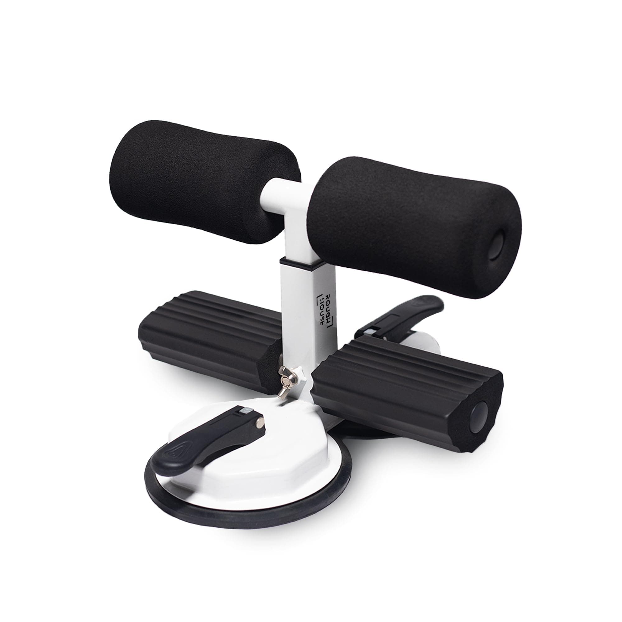 Roughhouse Adjustable Sit-Up Bar for Home Workouts | Portable Abdominal Exercise Equipment with Strong Dual Suction Cups | Sit-Up Assistant Device for Abs, Core Strength, and Fitness at Home
