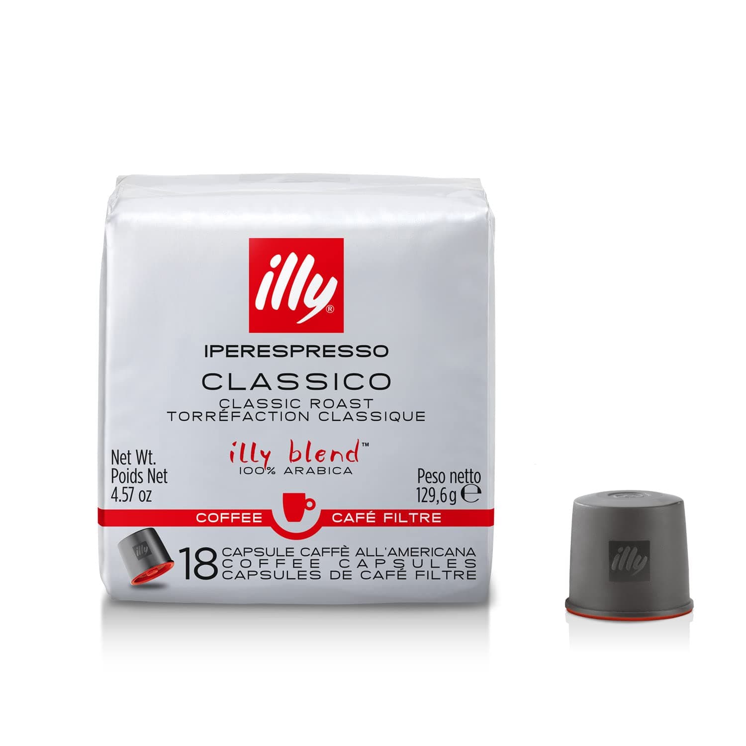 Coffee, iper Coffee Capsule, Medium Roast Drip Pod, 100% Arabica Bean Signature Italian Blend, Premium Gourmet Roast Brewed, Compatible with Multi Beverage illy iperEspresso Machines (18 ct)