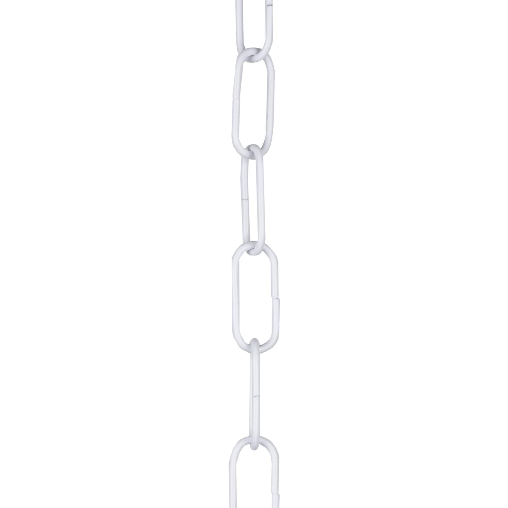 2m White Open Link Chain - for Chandelier & Lighting - Medium 34 x 15mm Link Size - Ch-4