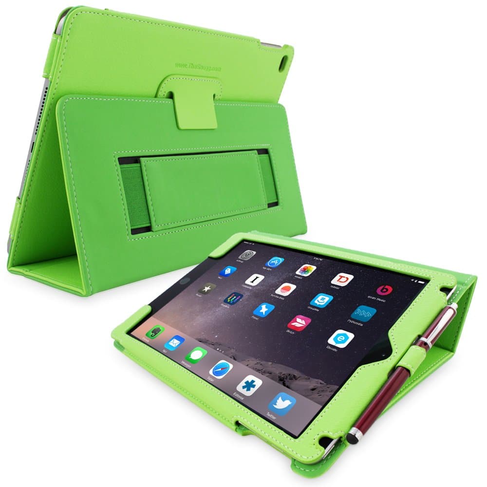 Snugg iPad 4 and 3 Case, Green Leather Smart Case Cover Apple iPad 4 and 3 Protective Flip Stand Cover with Auto Wake/Sleep