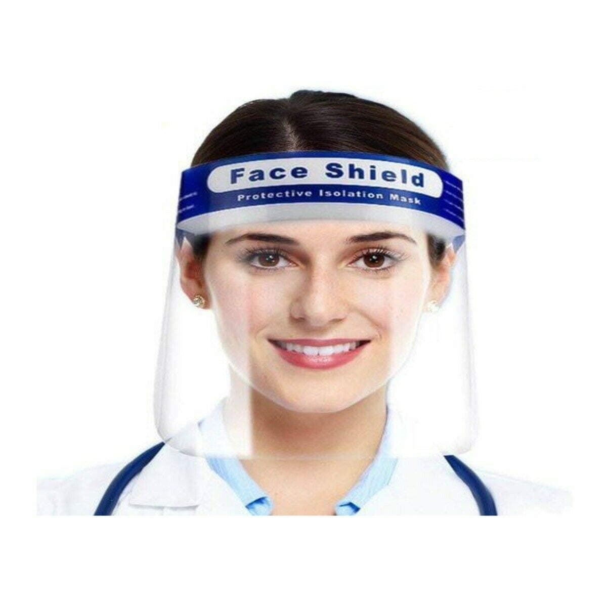 True Face Shield (10 Pack) Full Face Visor Protection Mask PPE Transparent Clear Plastic UK Transparent