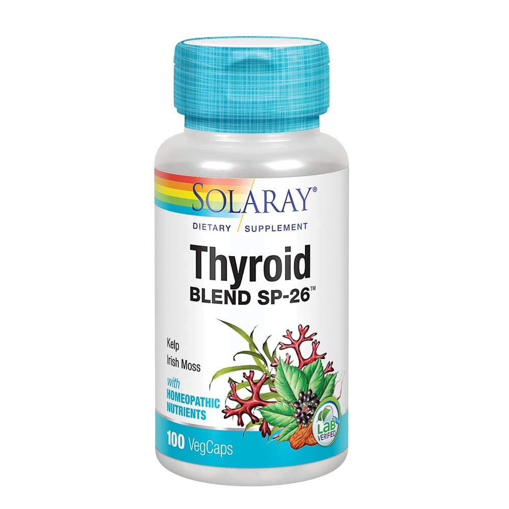 SOLARAY Thyroid Blend SP-26 | Herbal Blend w/Cell Salt Nutrients to Help Support Healthy Thyroid Function | Non-GMO, Vegan | 100 VegCaps
