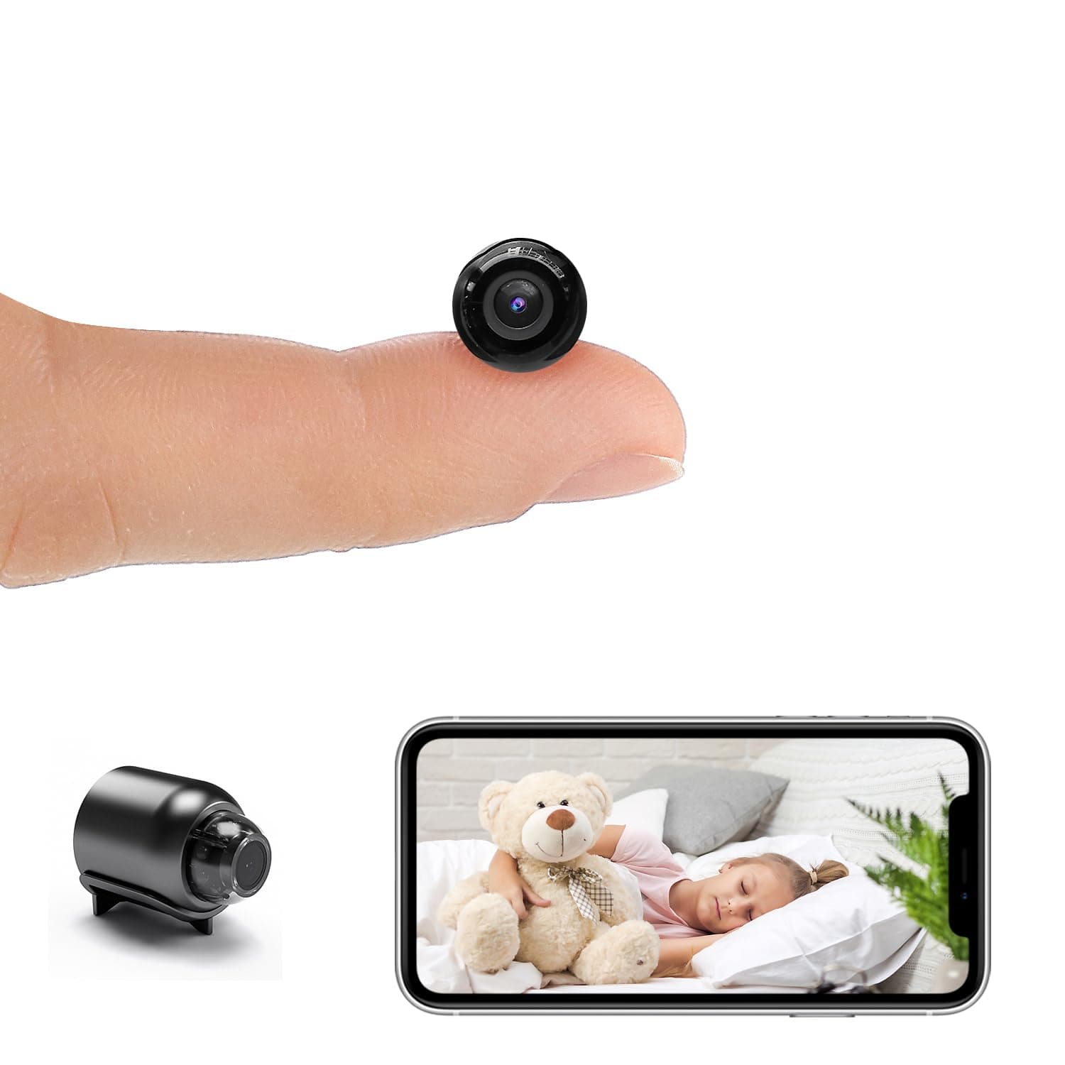 New Smallest Wireless WiFi Camera,HD1080P Mini Camera,Small Security Camera,Portable Smart Home Baby Monitor Camera with Night Vision,Motion Detection,Cloud Storage for Security with iOS Android APP
