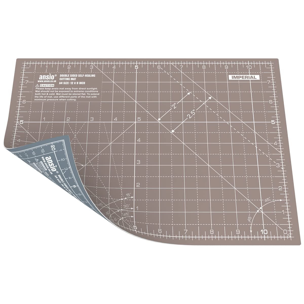 ANSIO A4 Craft Cutting Mat - Brown/Grey