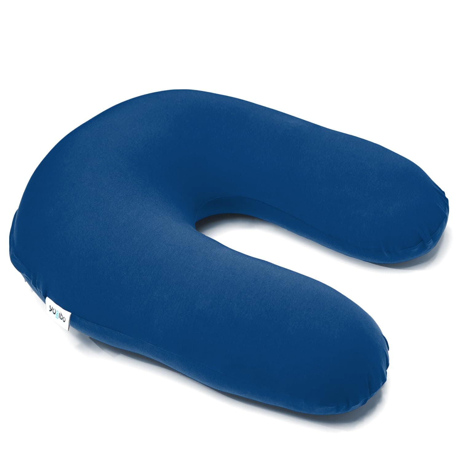 Yogibo Support U Shaped Reading Back Support Lounge Pillow with Arm Rests for Adults, Soft Micro-Bead Filling, Blue