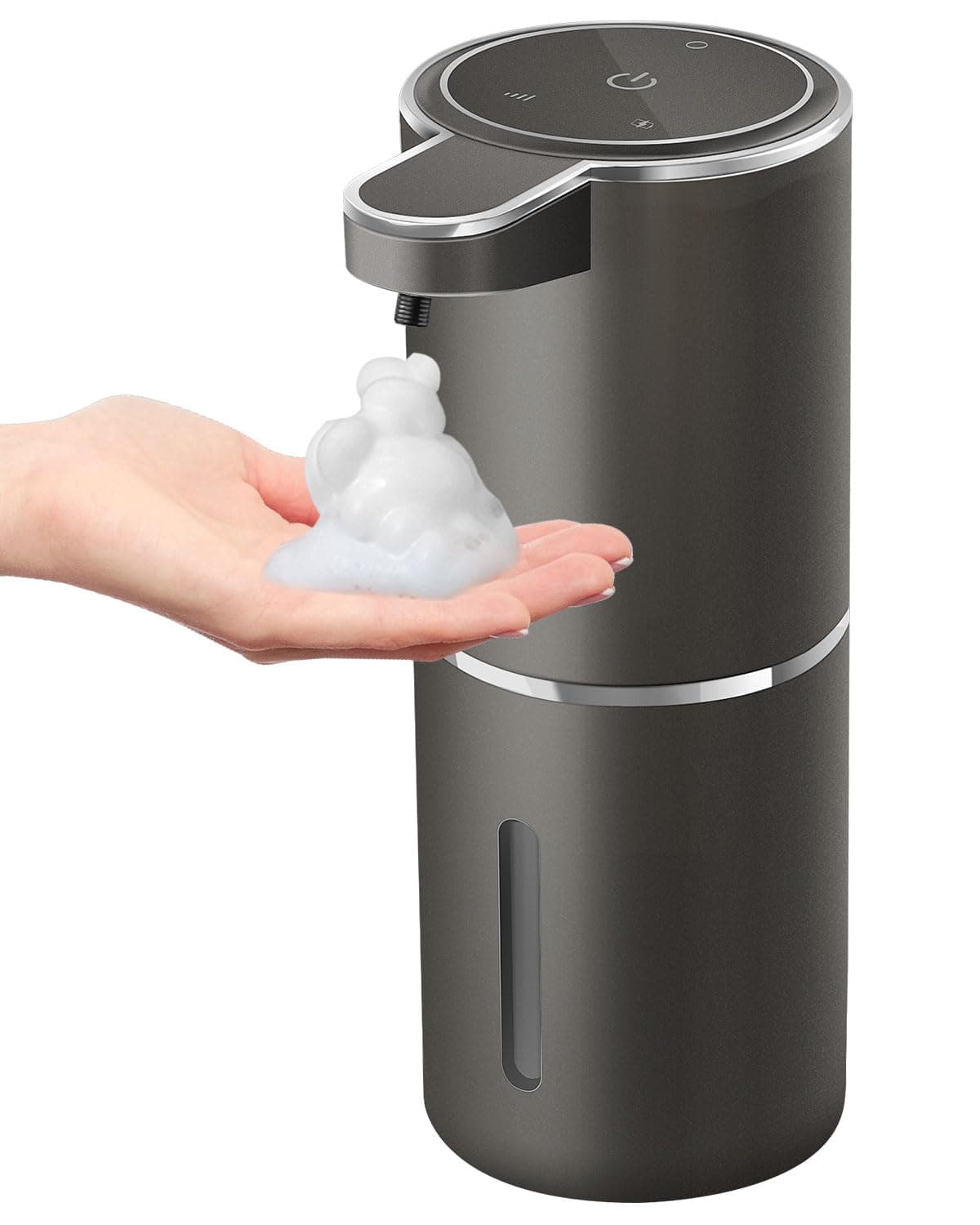 Gotofine Automatic Foaming Soap Dispenser,4-Level Adjustable Foam, Wall Mount, USB Rechargeable,12.8oz/ 380ml,Touchless Hand & Dish Soap Dispenser for Bathroom, Kitchen,Hotel, Restaurant