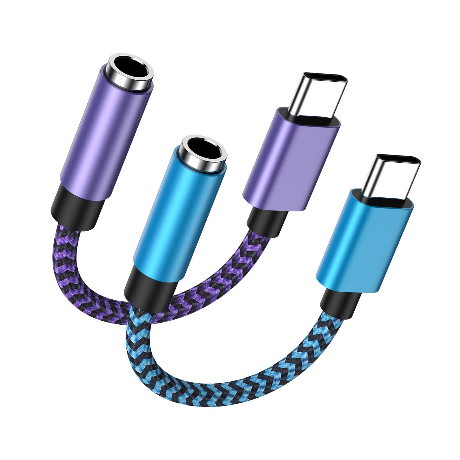 USB Type C to 3.5mm Headphone Jack Adapter 2-Pack USB C to Aux Female Audio Dongle Cable Cord Compatible Samsung Galaxy A54 S26 Ultra A17 A56 A16 S25FE A36 S24 S23 A15 A14 S22 S21,Note20,Pixel 10Pro 9