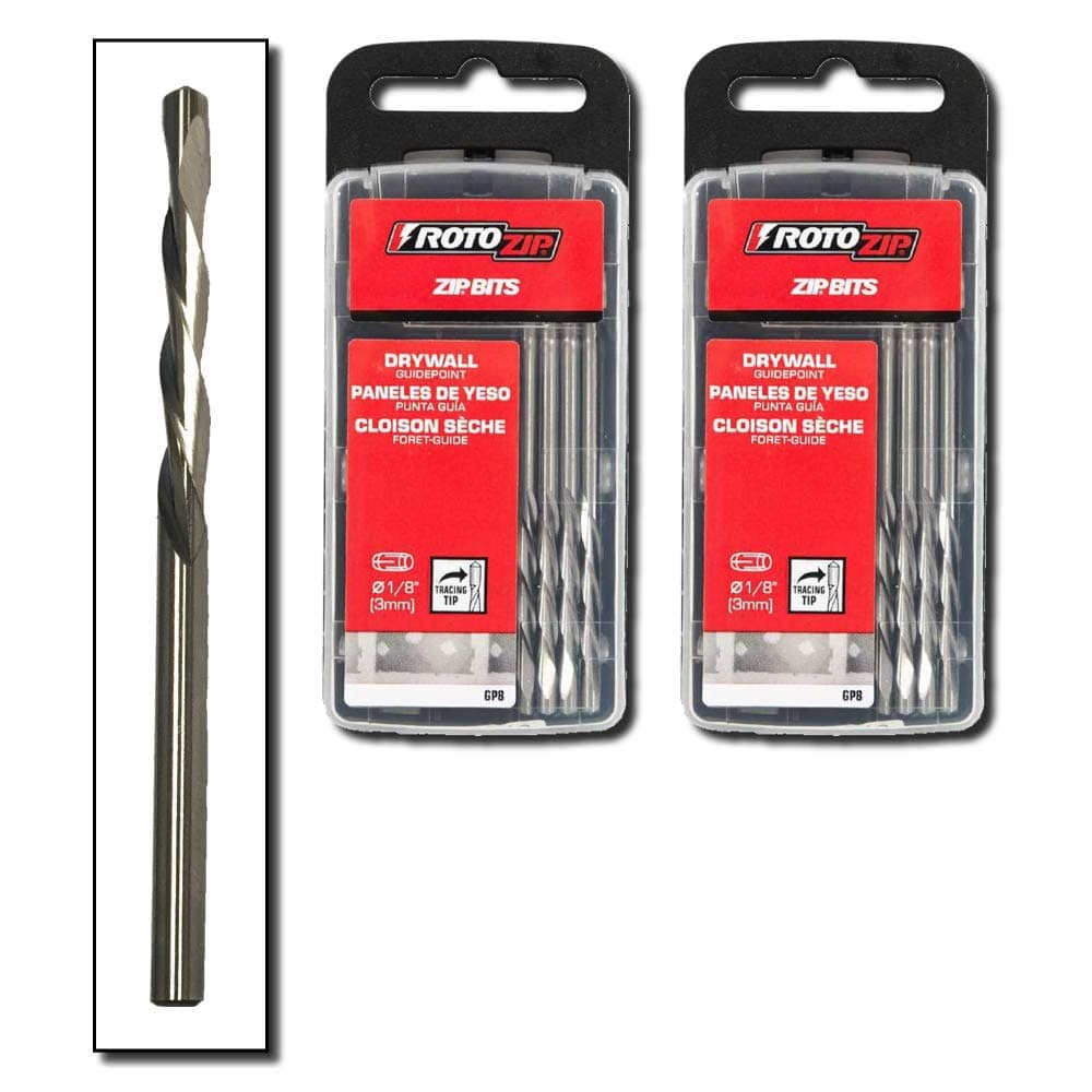 Rotozip1/8" Guide Point Drywall Router Bits for Cutout Tools (16-Pack)