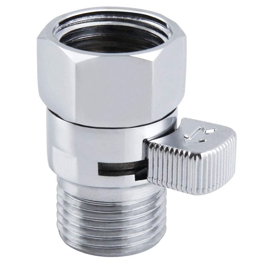APLusee Shower Flow Control Valve, Brass Adjustable Water Flow Regulator with On Off Switch, Chrome