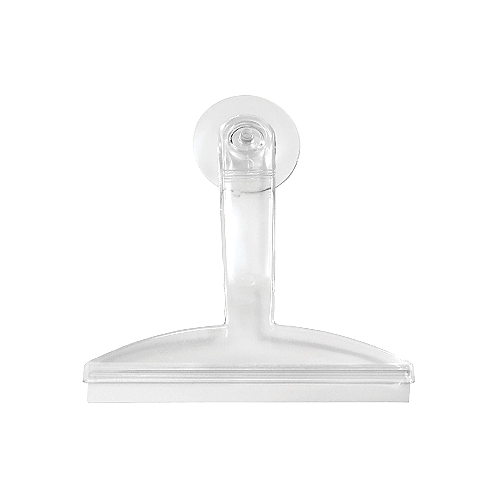 InterDesign Bathroom Squeegee Wiper Window Cleaner with Suction Hook Holder for Shower, Glass Doors, Floors, Mirrors, Car - Clear, Pack of 1