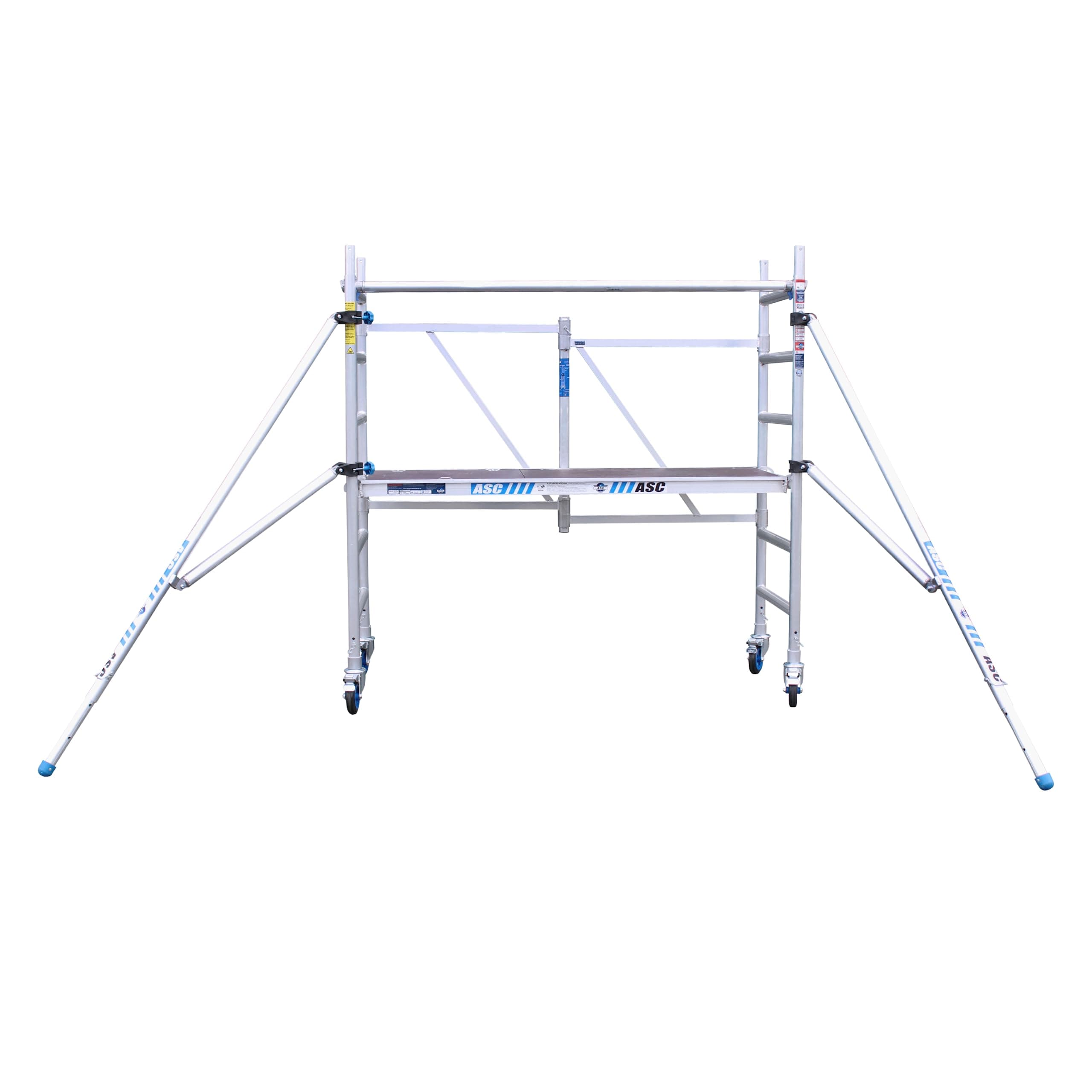 A-Line Aluminum Scaffold Advanced | Stackable Folding Tower with Hatch | Stacked Load Capacity of 1000 lbs | 8'8" Stacked Platform Height - 16'4" Working Height | Multipurpose Scaffolding