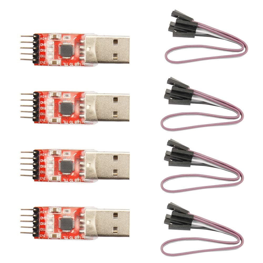 Ximimark 4Pcs USB 2.0 to TTL UART 5PIN Module Serial Converter CP2102 STC PRGMR Free Cable