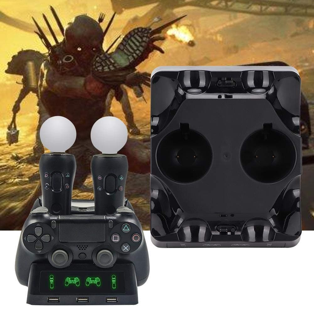 Charging Dock, Multifunctional Charger for PS4/PS4 Move/PS4 VR Quattro Controller Charging Dock, Sturdy and Durable, Easy to Carry