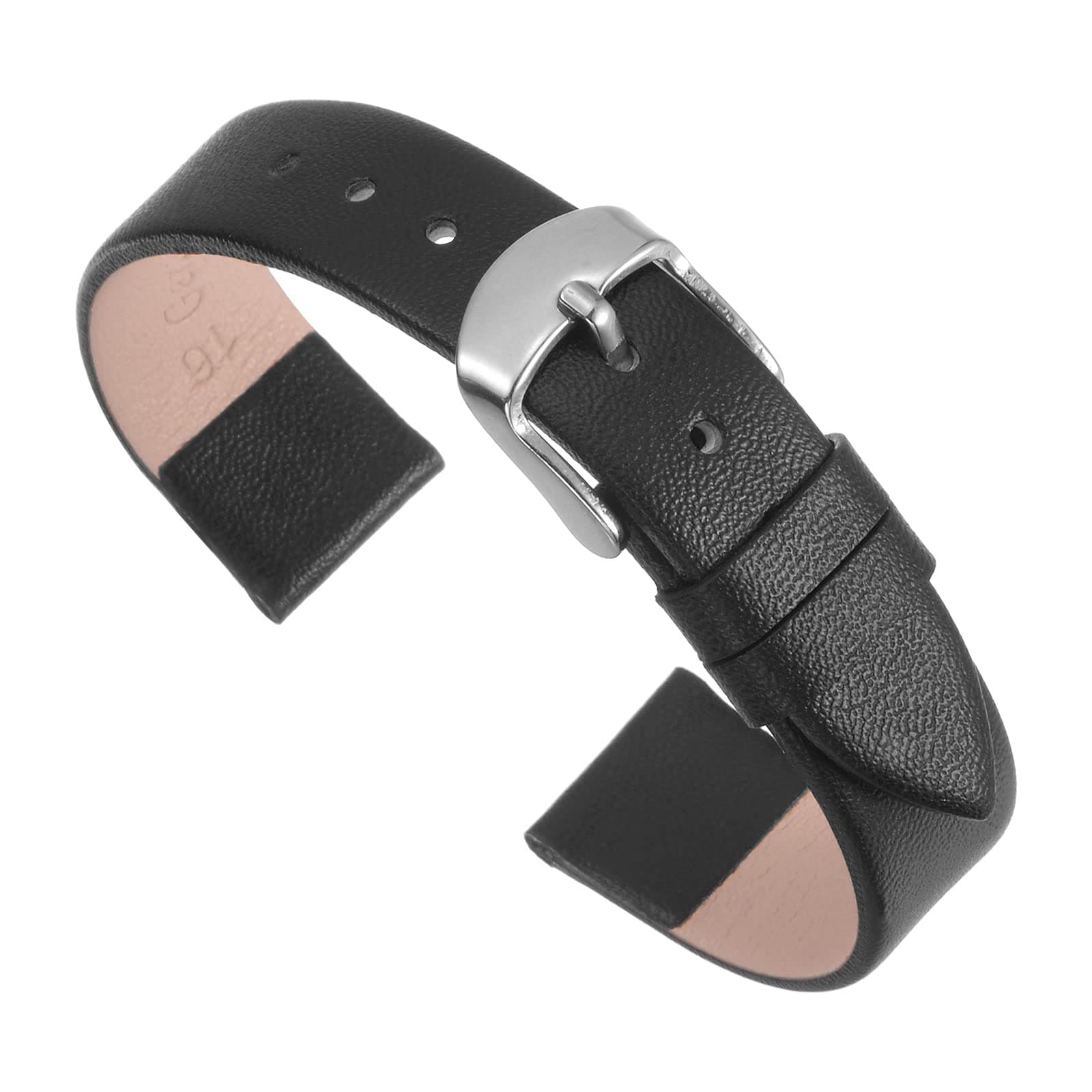 Multi-sizes Genuine Leather Band, Flat Thin Elegant Leather Watch Strap for Men and Women