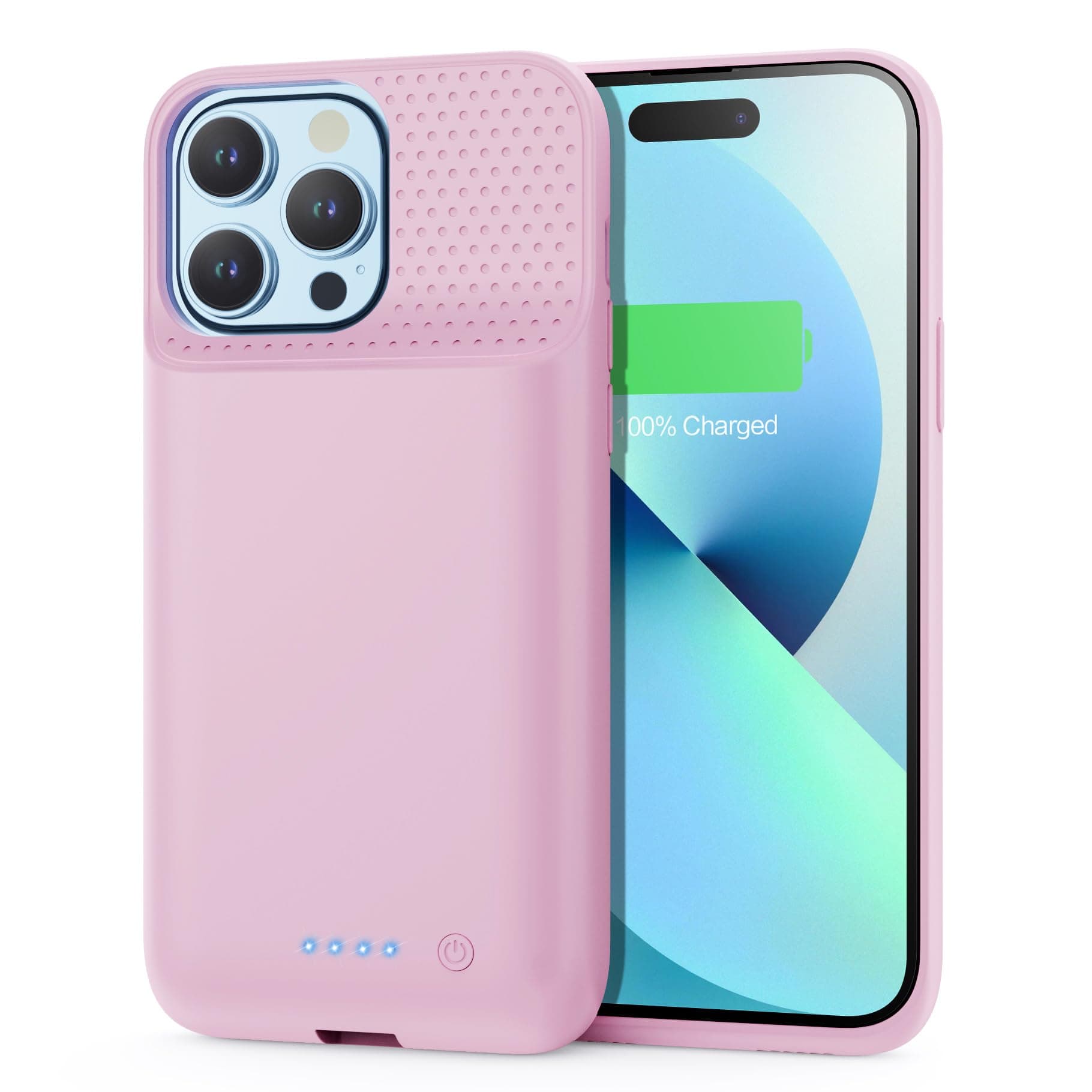 Battery Charging Case for iPhone 12Pro Max/13Pro Max/14Pro Max/14Plus (6.7 Inch), Powerful 8600mAh Portable Rechargeable Charger Case for iPhone 14ProMax/14Plus/13Promax/12Promax Battery Case-Pink