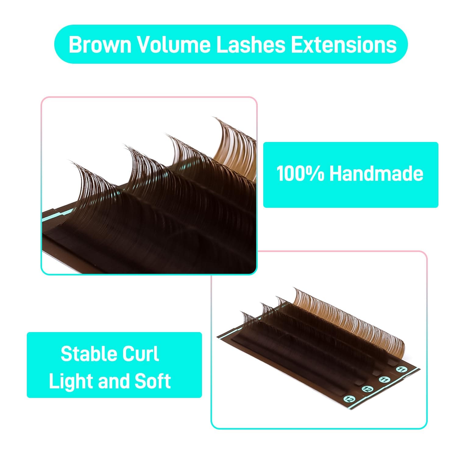 VAVALASH Colored Lash Extensions Dark Brown Eyelash Extensions 0.03 0.05 0.07 0.1 0.15 Volume Lash Extension 8-15mm Mixed Lashes C D Curl Premium color Lashes Extension(Dark Brown-0.03-CC-8-15mm)