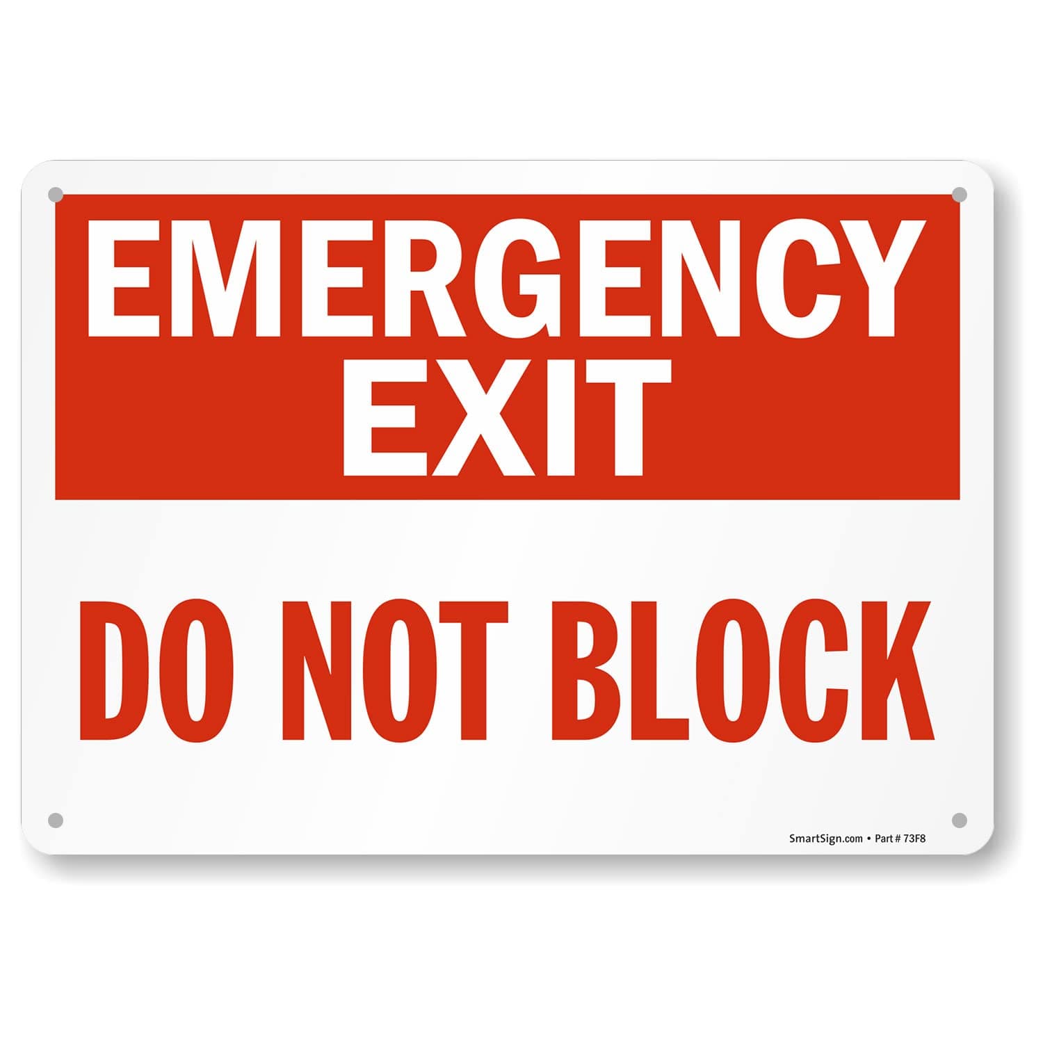 SmartSign"Emergency Exit - Do Not Block" Sign | 10" x 14" Plastic