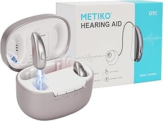 Rechargeable Hearing Aids for Seniors Adults, Digital OTC Hearing Aids Ultralight Invisible Advanced 16-Channel, Smart Noise Cancellation, Auto-On/Off, Waterproof-with Charging Case for 100 Hrs, Grey