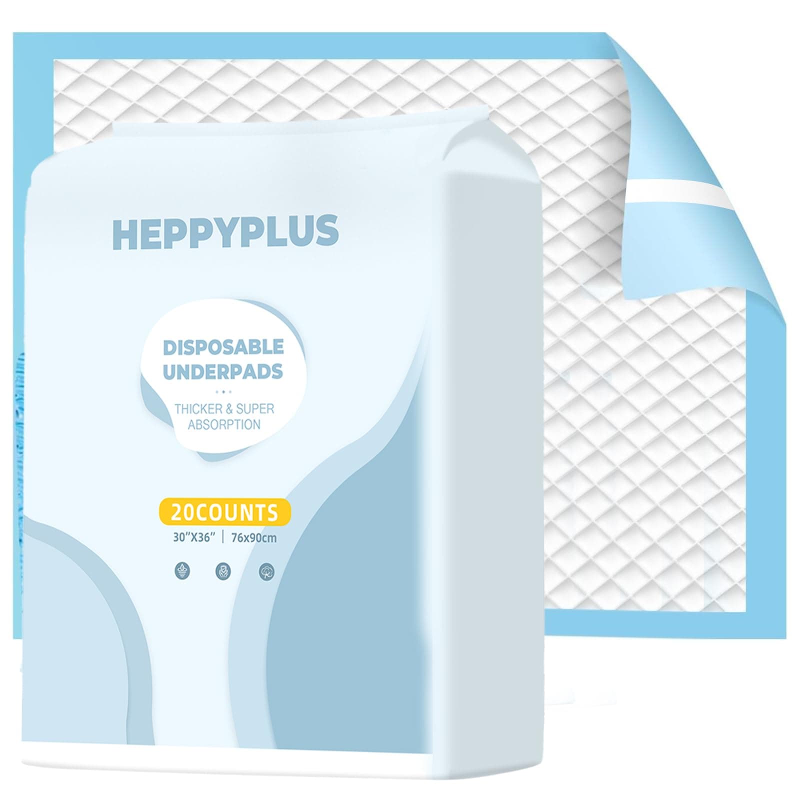 Disposable Bed Pads 30"X 36" Pee Pads Extra Large Thicker Disposable Underpads for Adult (20 Count)