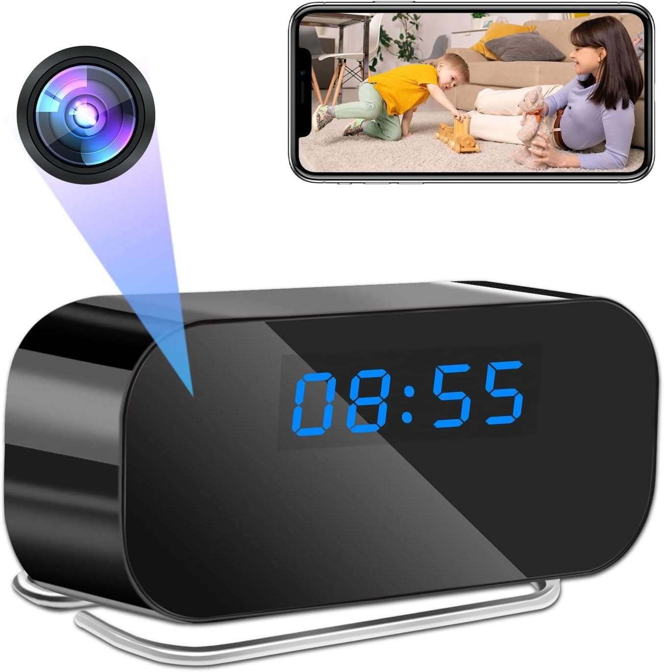 Mini Camera Surveillance Camera Security Camera Small Camera Smartphone Linkage 【140° Wide Angle HD1080P Night Vision, Motion Detection Automatic Alert 4 Hours Operation 256GB】 Long Recording Mini