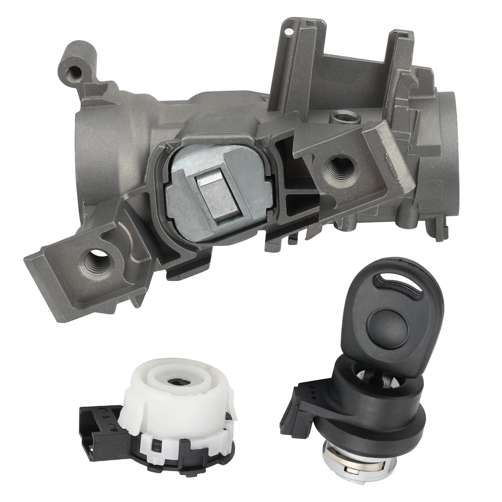 Ignition Starter Switch compatible with VW Golf MK5 MK6 Audi A3 8P TT 8J Seat Leon 1P1 Skoda Octavia II 1Z Ignition Switch Steering Lock Barrel with Key 1K0905851B