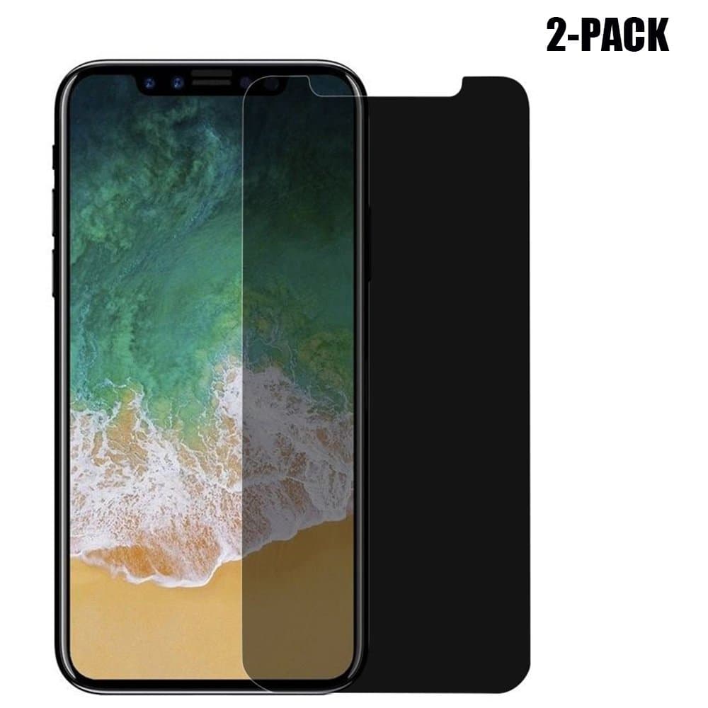 INVESCH MO-01119 Privacy Tempered Screen Protector for iPhone X Anti Spy Private Screen Mirror 2-Pack (Privacy)