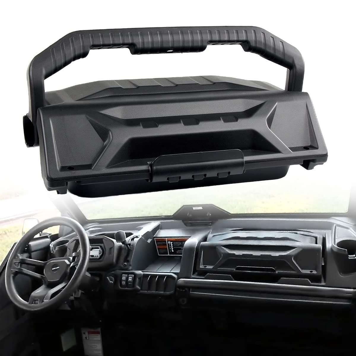 CPOWACE Dash Storage Box Compatible with Can-Am Defender HD5 HD8 HD10 MAX, Black Removable Storage Bin Upper Handy Tool Box Replace #715004344
