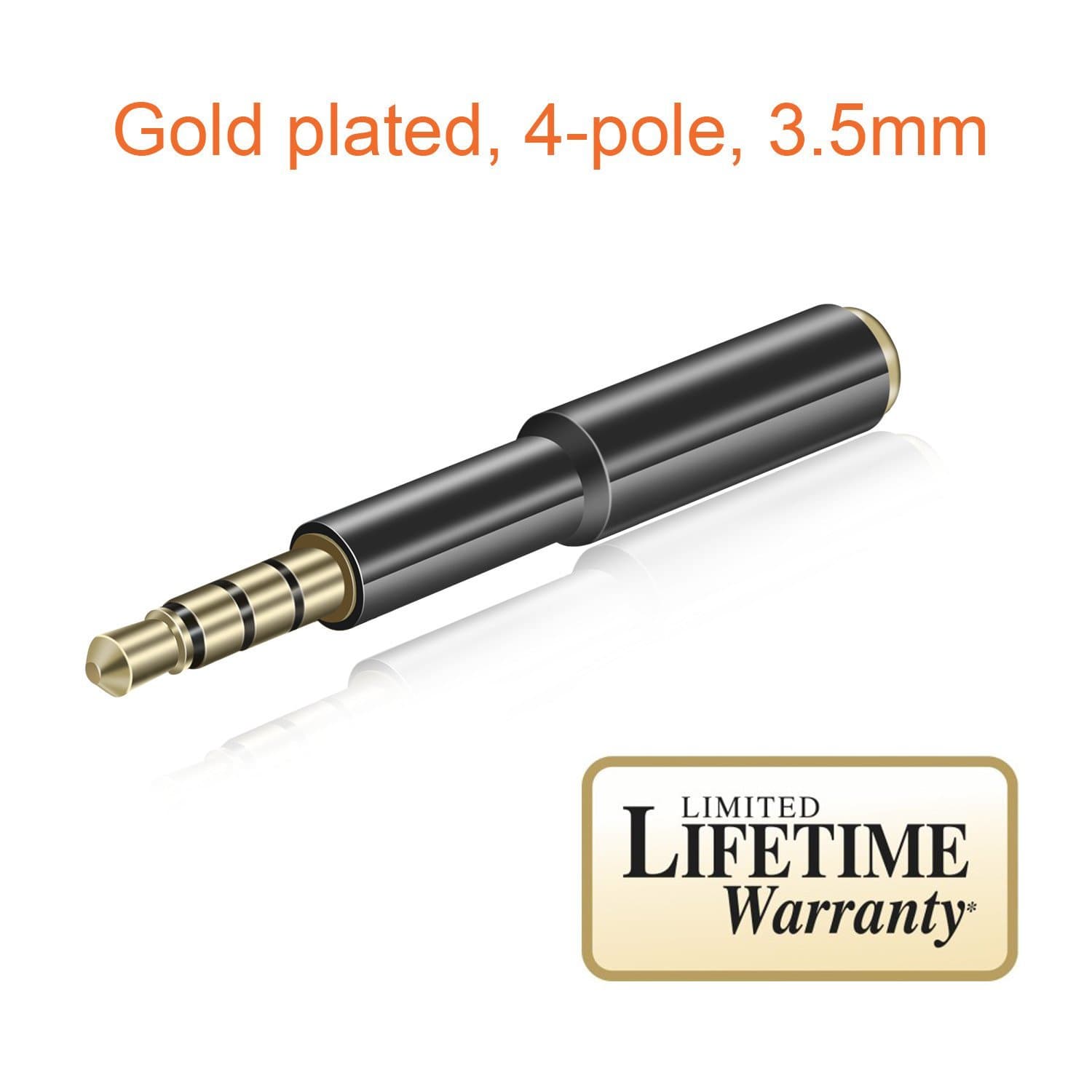 MobilePal SureFit 2-Inch Headset Audio Jack Extender for iPhone and Android Cases with Gold Plated 4-Pole 3.5mm Connectors (Titanium Gray)