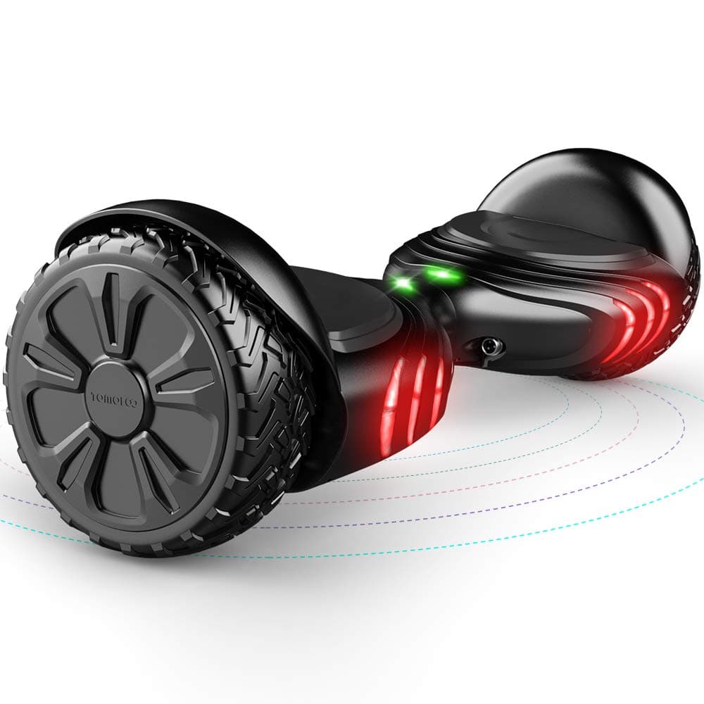 TOMOLOO Hoverboard with Bluetooth Speaker UL2272 Certified Self Balancing Electric Scooter 6.5" Two-Wheel Hover Boards with LED Lights for Kids and Adult (Gloss Black)