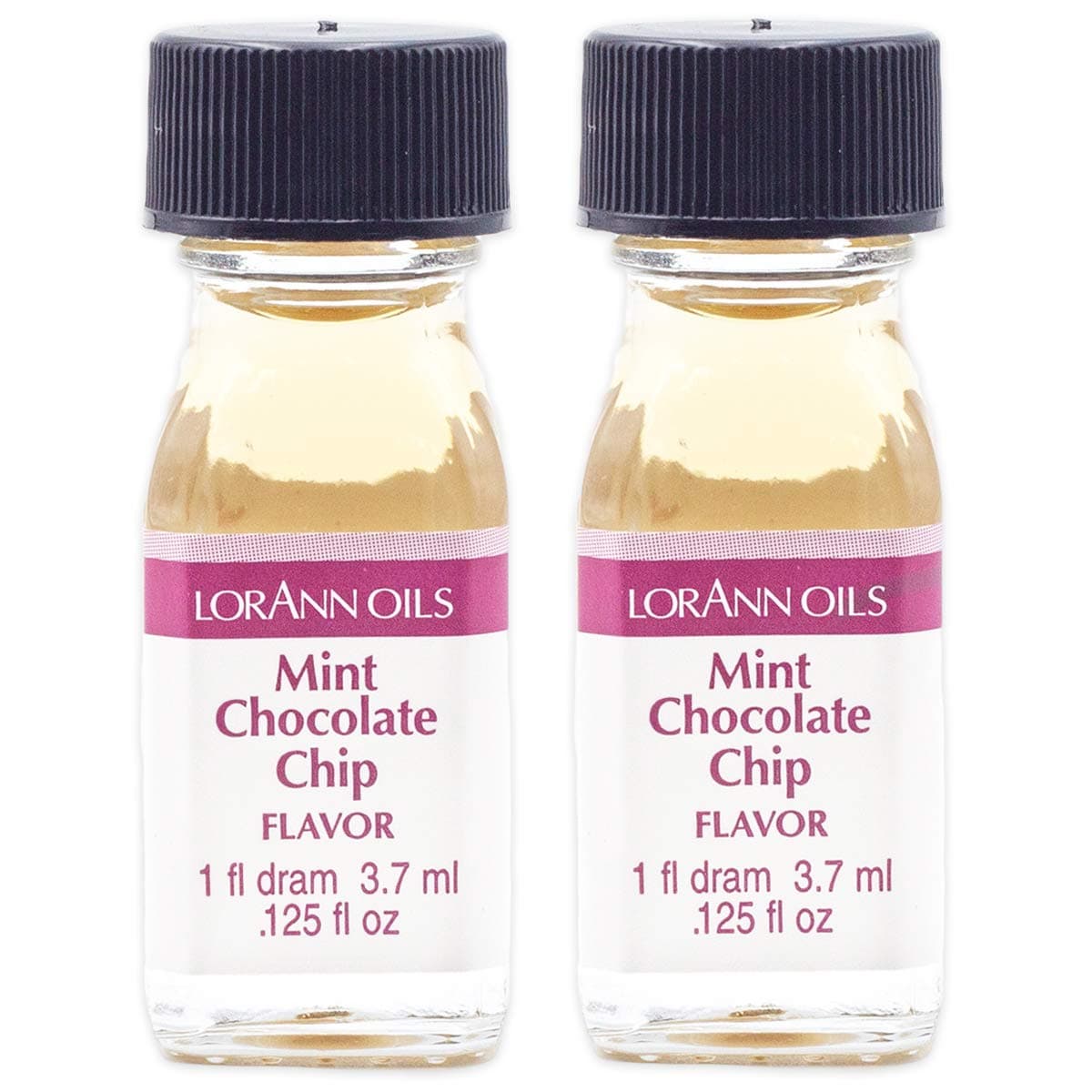 LorAnn Oils Super Strength Flavoring - Used For Candy Making, Flavoring, Baking, Hard Candy, & Flavor Oils - Bold, Natural Flavors 4X Stronger Than Extracts - Mint Chocolate Chip, 2 Pack, 0.125 fl oz