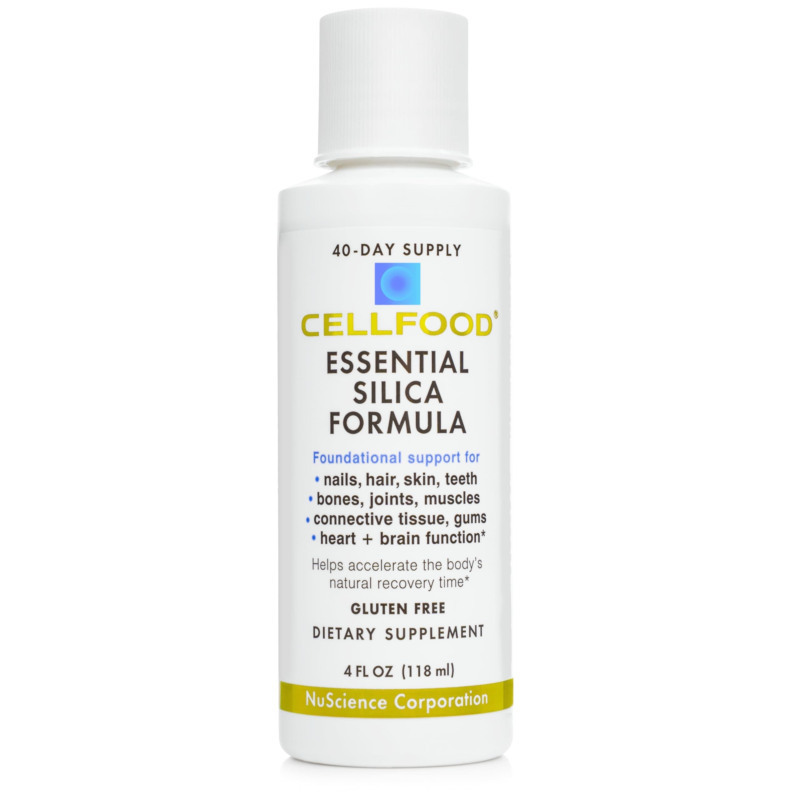 Silica Anti-Aging Formula - 4 fl oz - Supports Healthy Bones, Joints, Hair, Skin, Nails, Teeth & Gums - Easy to Absorb - Gluten & Thiaminase Free, Non-GMO - 40-Day Supply