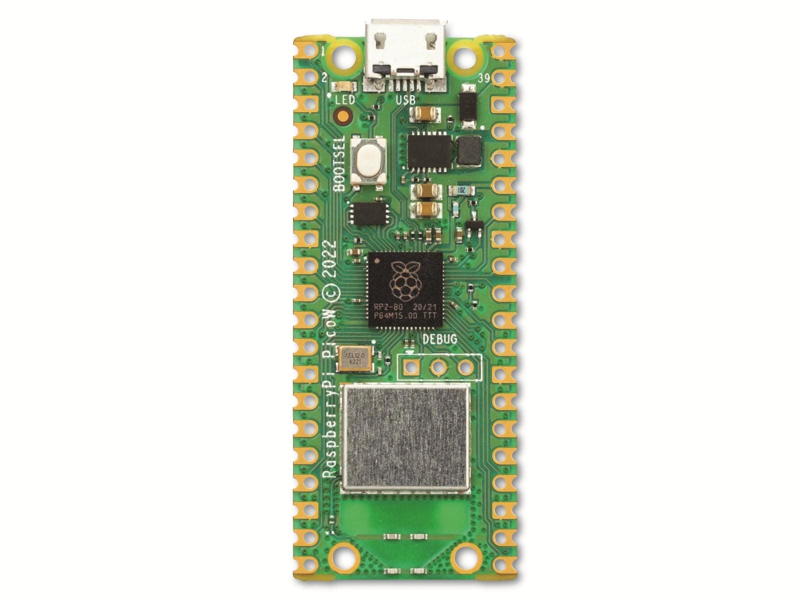 Raspberry Pi Pico W - RP2040 Microcontroller, Wi-Fi, GPIO, 26 Multi-Function Pins, 2MB Flash, 264KB SRAM, 2.4GHz Wireless, MicroPython