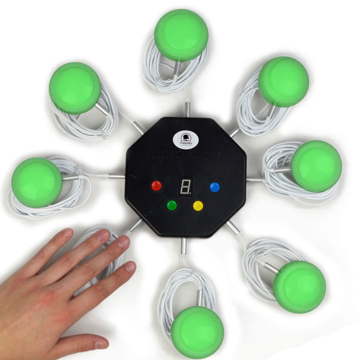 Trebisky Quiz Answer Game Buzzer Standalone System W/ Led Light Buttons 8-Player 3Ft Cables Who's First (System 2Nd Gen)