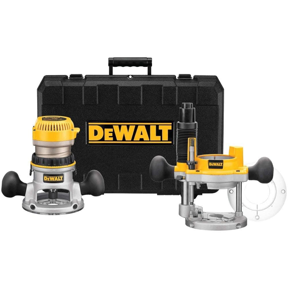 DEWALT Router, Fixed/Plunge Base Combo Kit, 11 Amp, 1-3/4 HP, DW616PK)