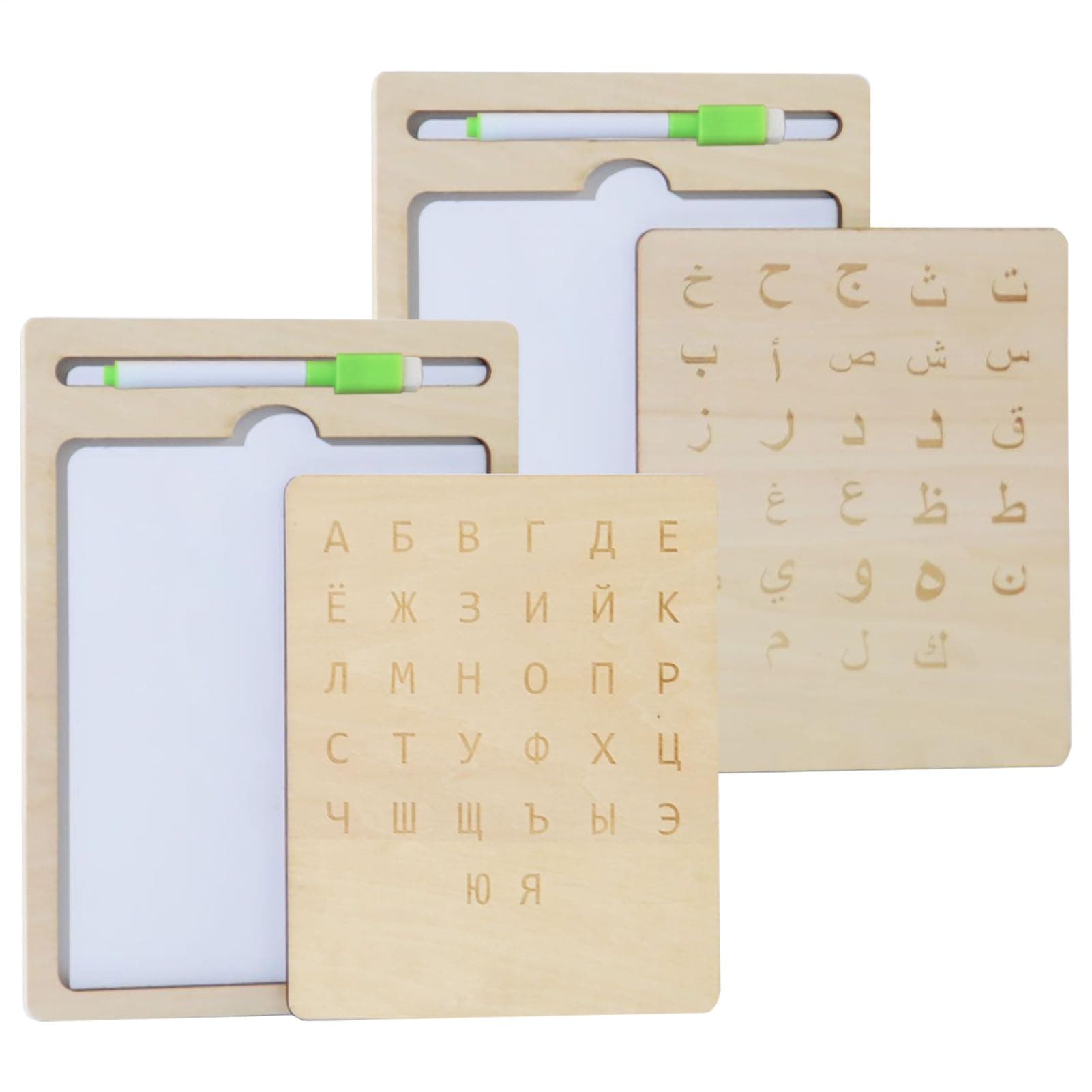 Arabic Russian Writing Tablet, Preschool Alphabet Learning Pad, Interactive Writing Toy, Educational Accessory with Reusable Vanish, Fun Drawing Tool for Boys Girls, for Children’s Day