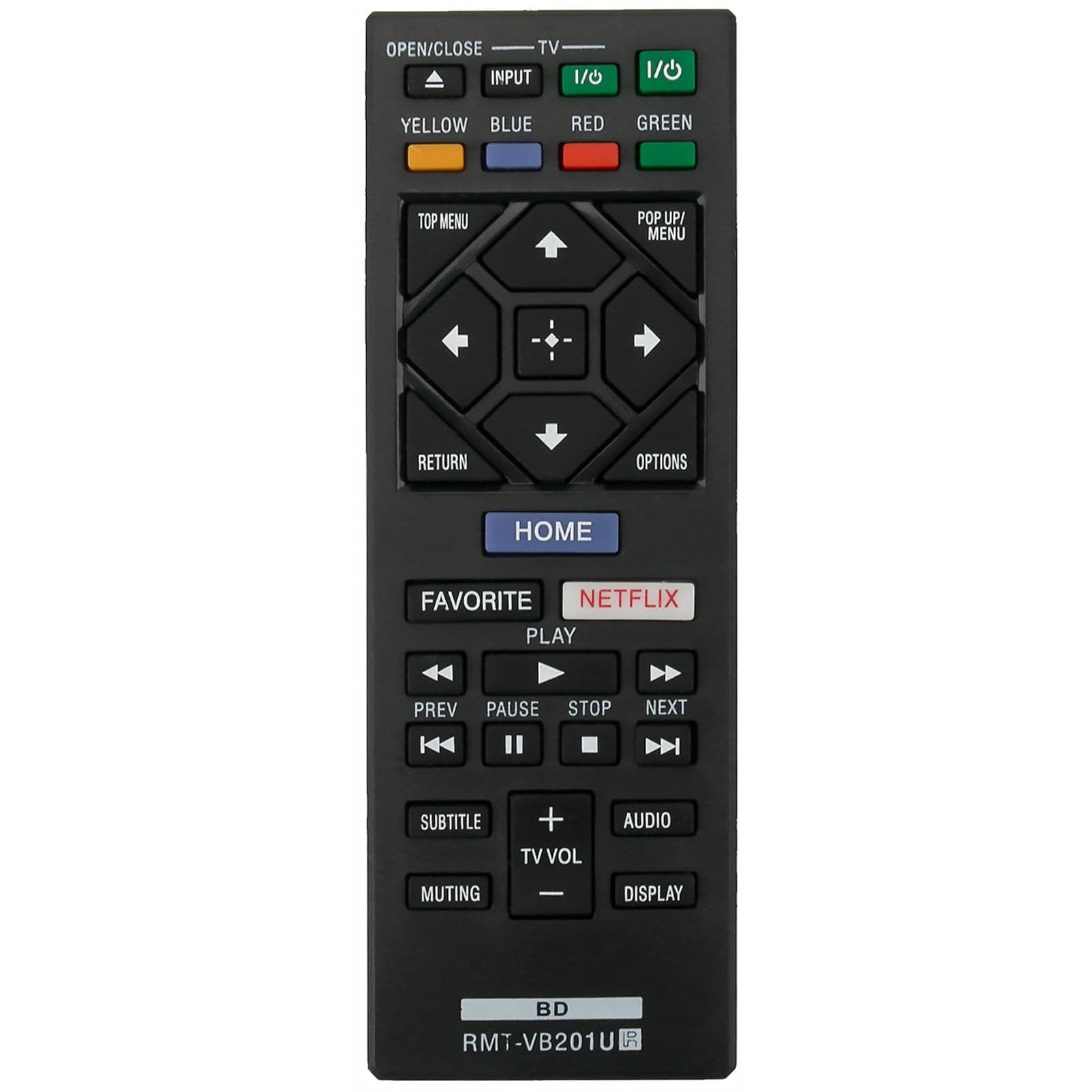 New RMT-VB201U Replace Remote Control fit for Sony Blu-Ray BD Disc DVD Player BDP-BX370 BDP-S1700 BDP-S3700 BDP-S6700 UBP-X700