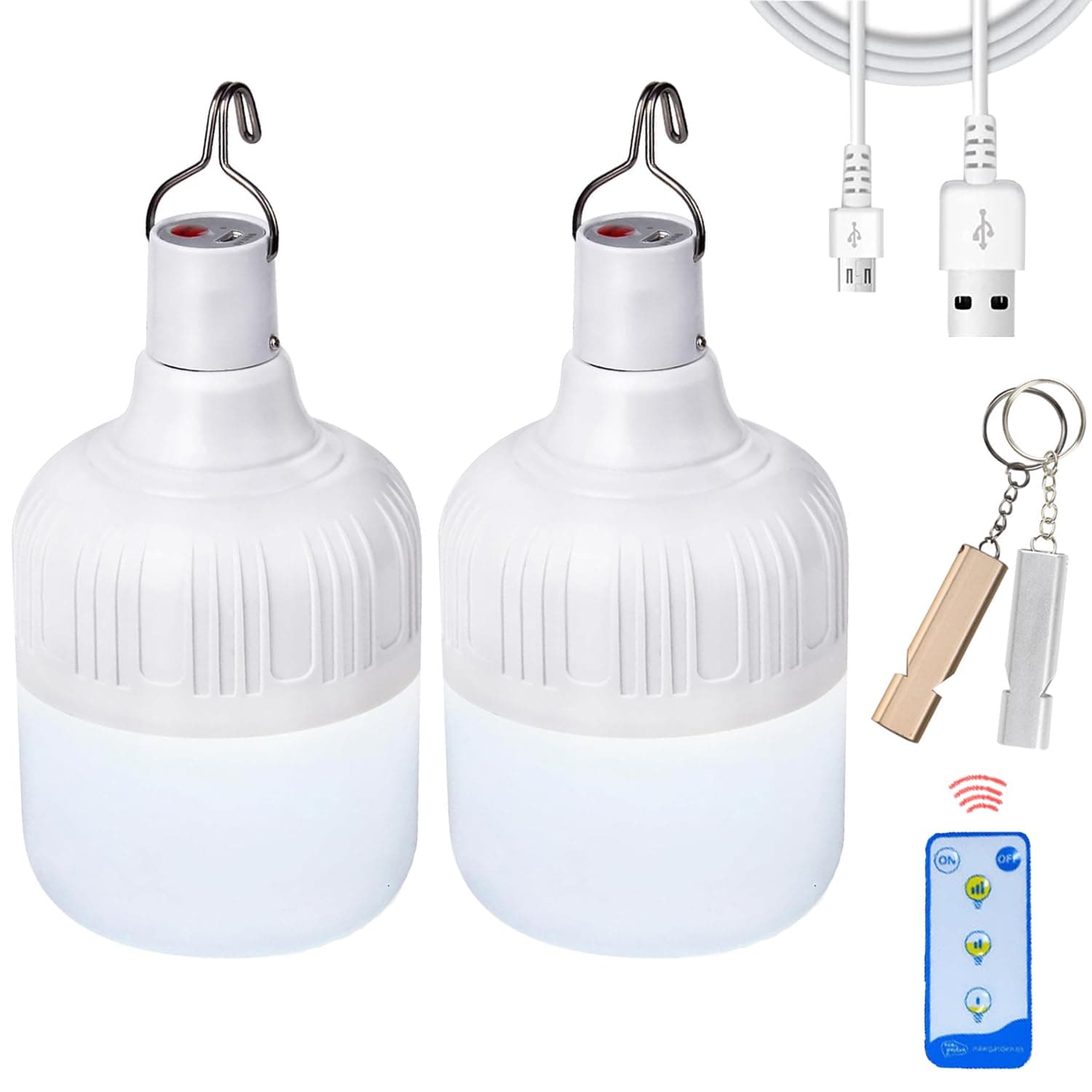 2 Pack Camping Lights,Emergency Lantern LED USB Rechargeable Lighting, 30W 3 Modes,Portable Tent Light for Camping, Patio,Garden,BBQ,Hiking,Fishing. with Remote Control