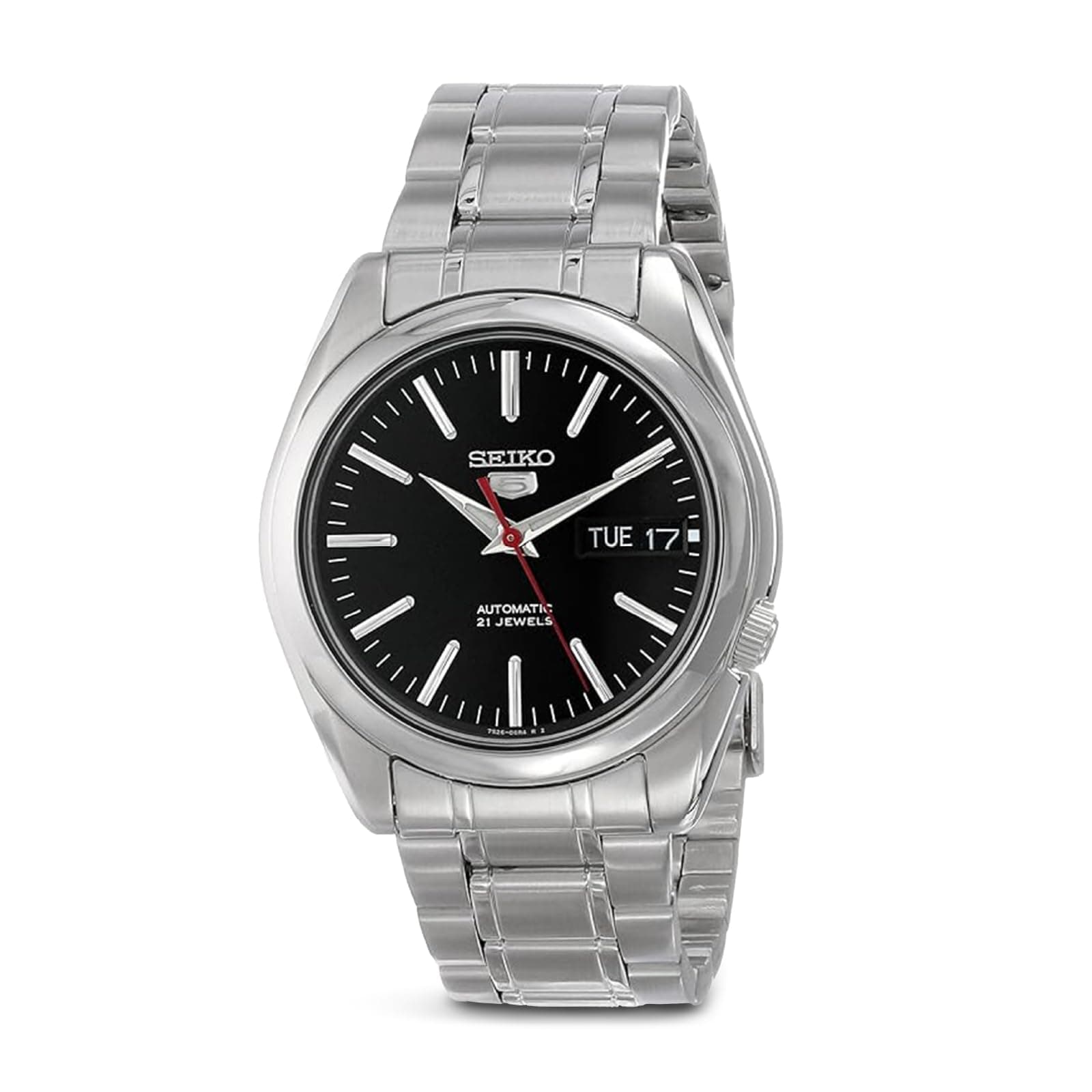 Automatic Watch for Men 5-7S Collection - with Day/Date Calendar, Luminous Hands, Stainless Steel Case & Bracelet