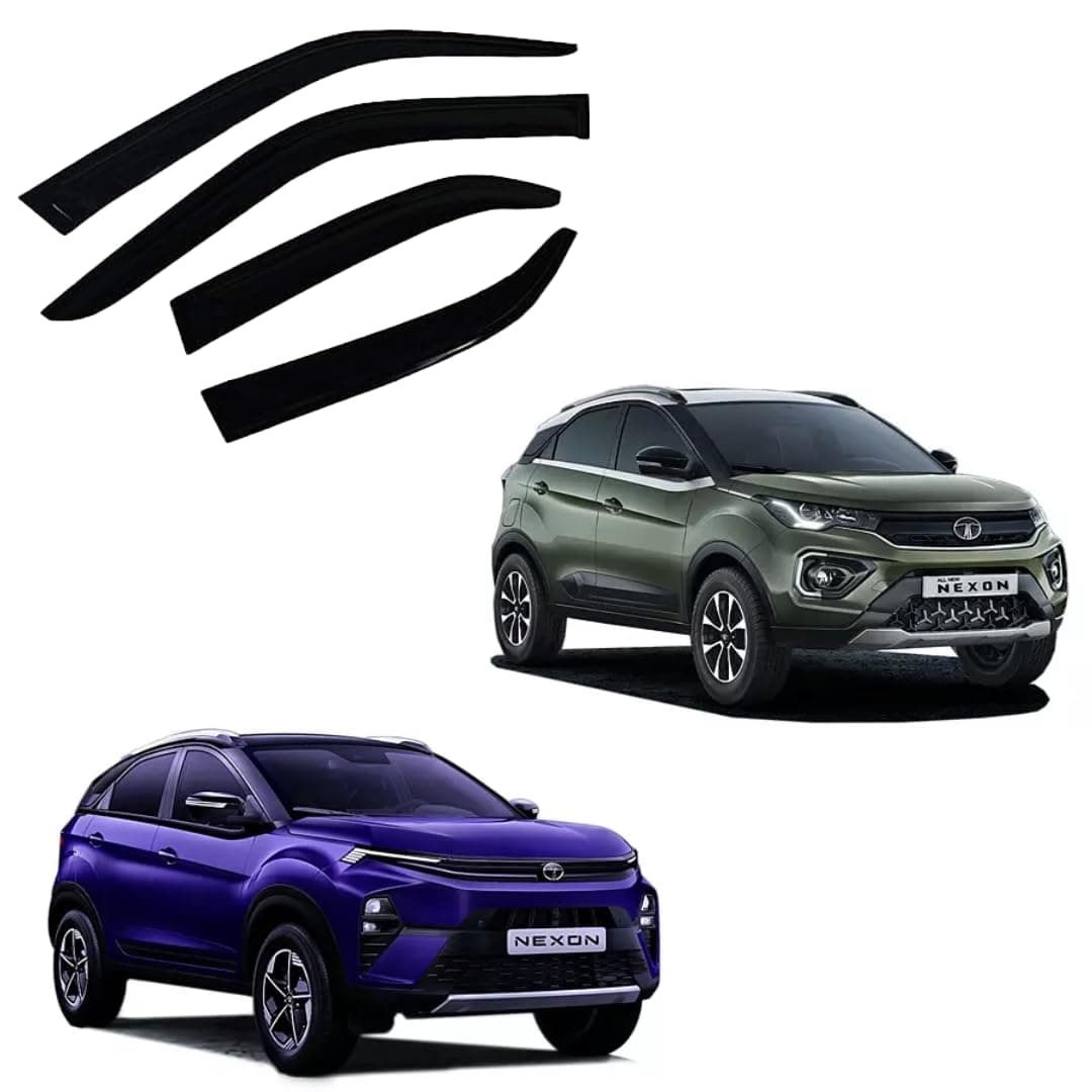 Premium Non-Breakable Car Window Door Visor/Rain Guard/Wind Deflector Compatible for (Tata Nexon (All Model))