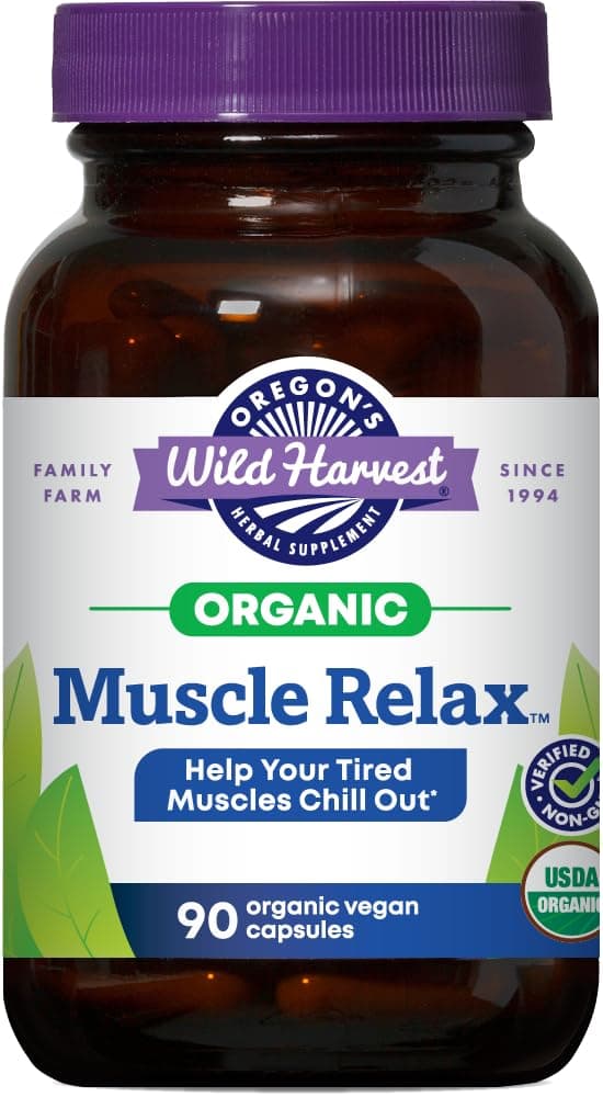 Oregon's Wild Harvest Muscle Relax Organic Herbal Supplement, 90 Count