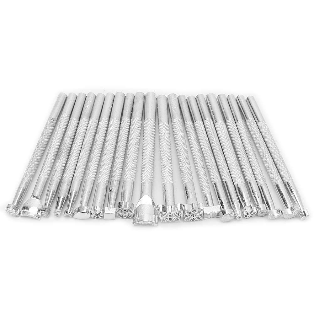 Leather Stamps Tool, 20pcs Durable Leather Stamping Kit, Multi Shape Gift for Leather Art Enthusiasts Leather Art Craft Working