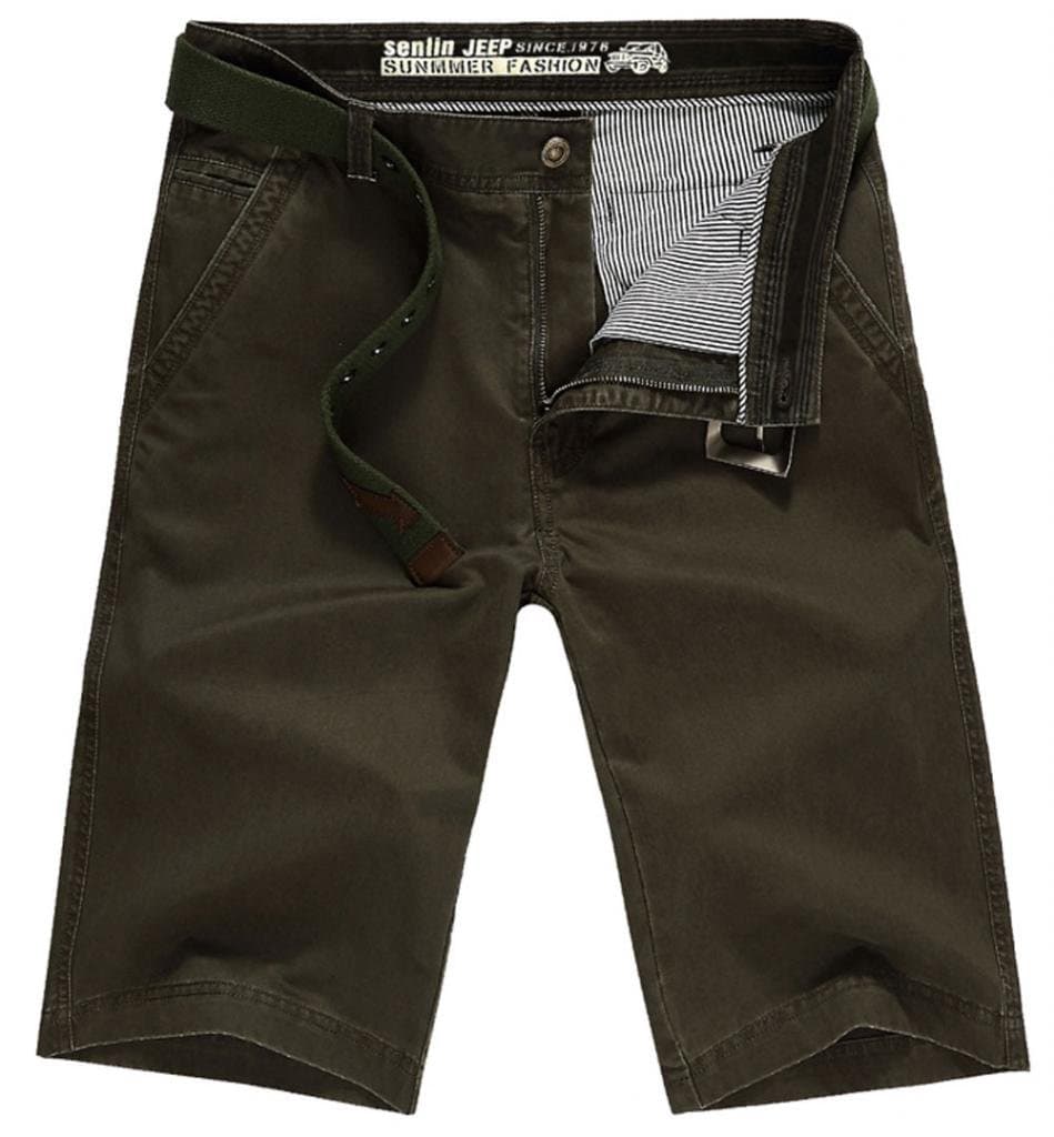 Somo Lite Men's Casual Solid Summer Cotton Plain Front Cargo Short