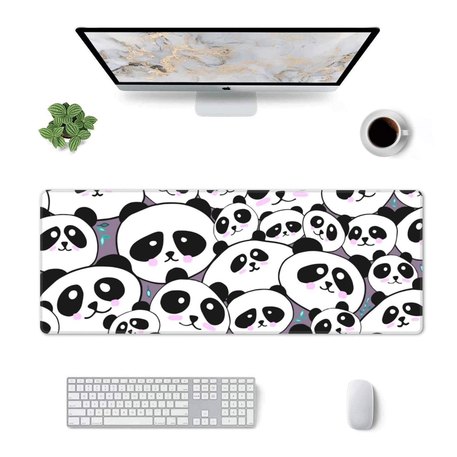 Panda Mouse Pad Cute Panda Gaming Mouse Pad Office Accessory Rubber Mousepad for Home Office Working Computer Laptop Panda Mousepad 31.5x11.8 Inch …