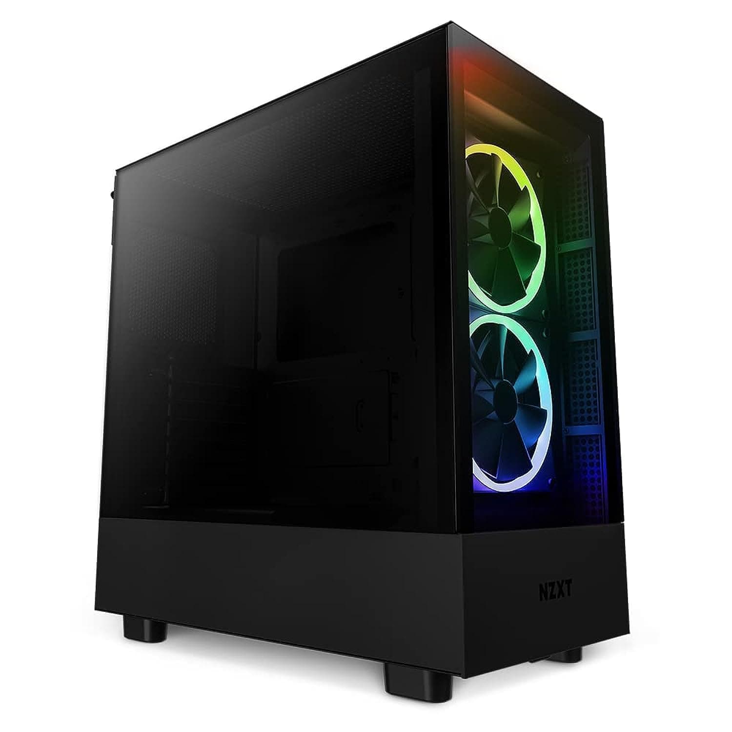 NZXT H5 Elite Compact ATX Mid-Tower PC Gaming Case - Built-in RGB Lighting – Tempered Glass Front and Side Panels – Cable Management – 2 x 140mm RGB Fans Included – Black