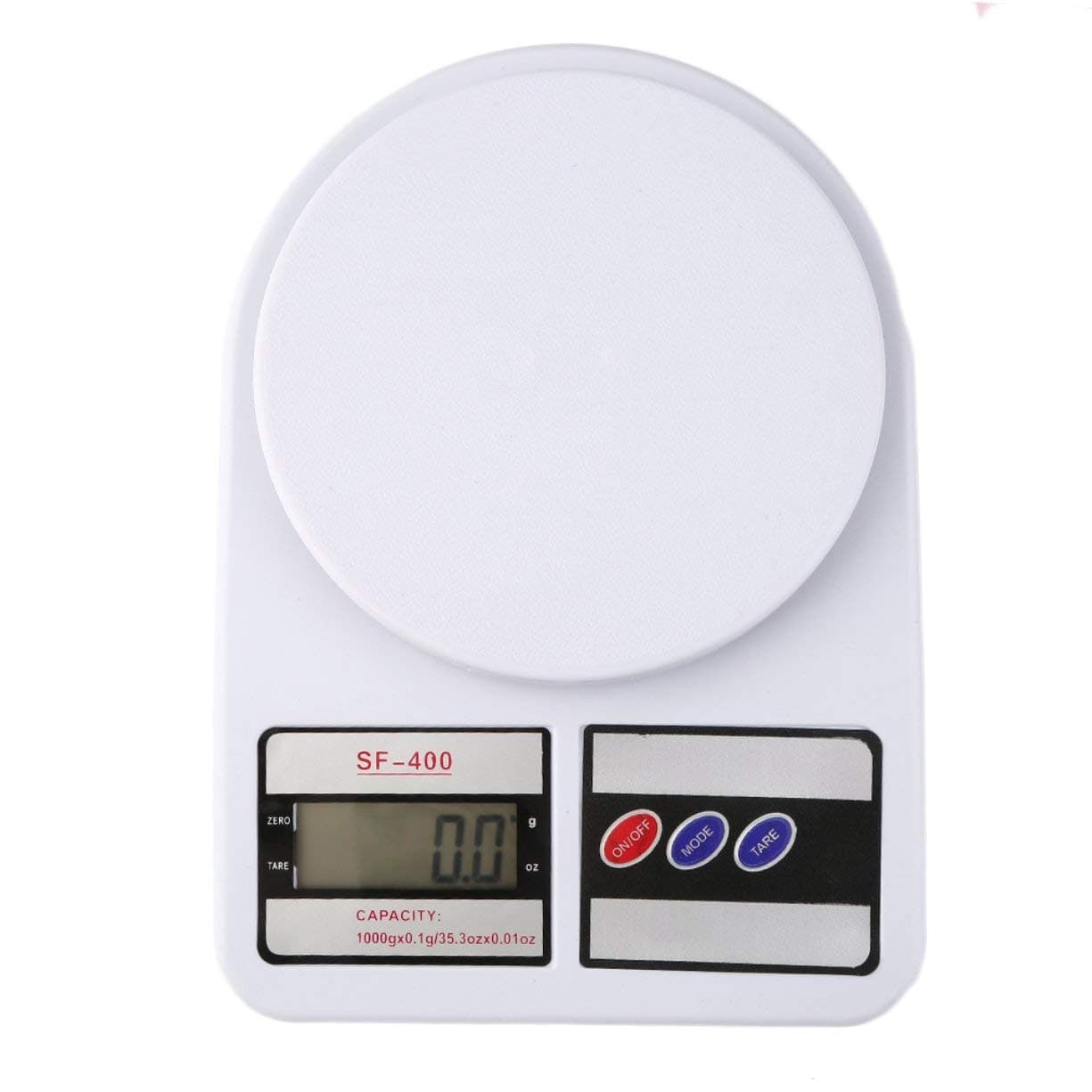 Migvela-AE Digital Kitchen Scale Electronic Balance Weight LCD Display Tare Function for Postal Parcel Food Weight Diet Battery Operated (White(1kg/0.1g))