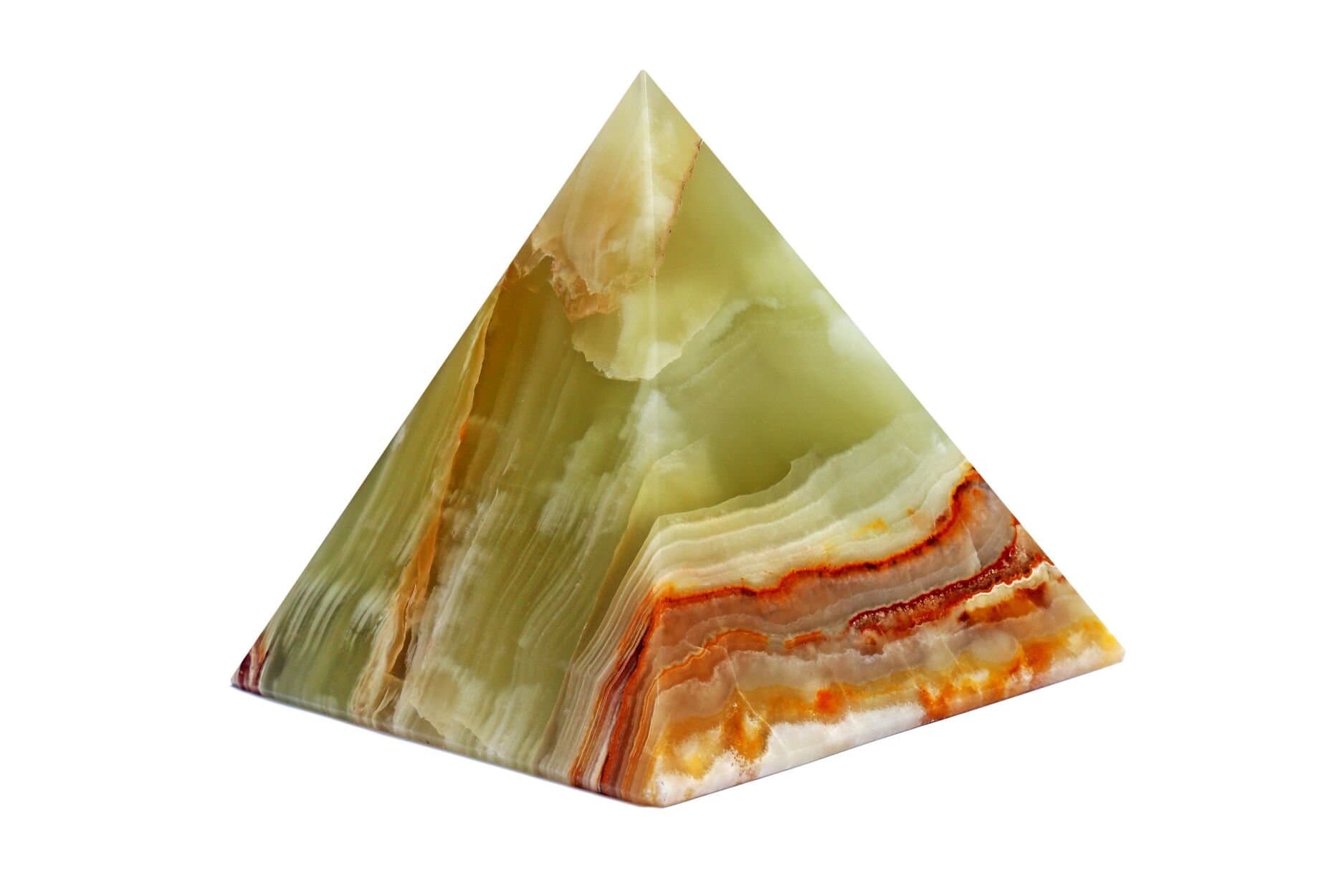 Excellent Gift Natures Artifacts Multi Green Onyx Pyramids - Harmony in Relationships (4 Inch)