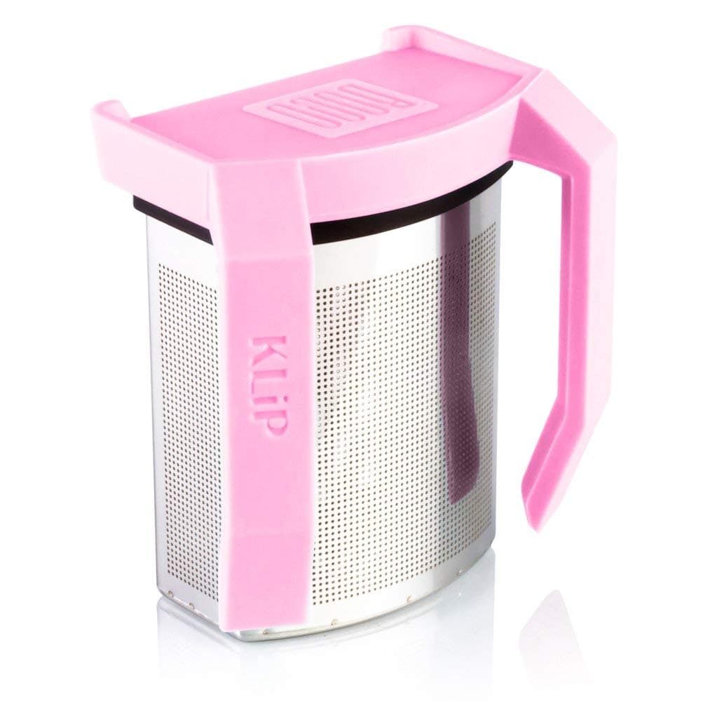Boco Clip On Tea Infuser Brewer For Office w/Drip Catcher. Sip While Brewing Too! (KLiP - Pink)