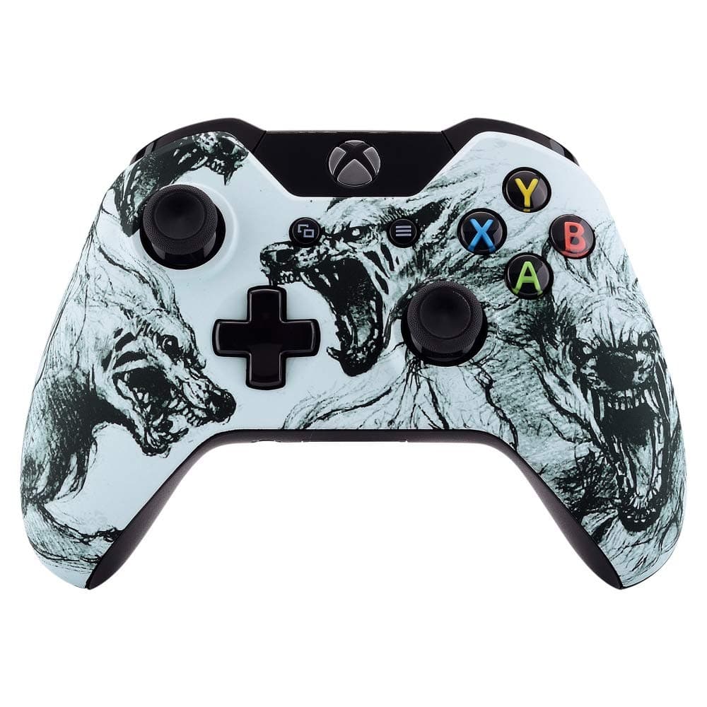 eXtremeRate Wolf Soul Soft Touch Grip Top Front Housing Shell Case Faceplate Replacement Parts for Standard Xbox One Controller with and Without 3.5 mm Jack