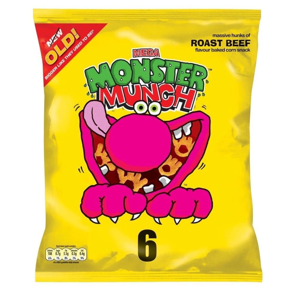 Monster Munch Roast Beef Snacks 22g X 6